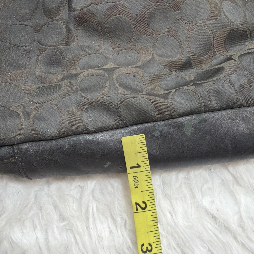 Vintage Y2K Coach Ashley Signature Shoulder Bag "Big C" Canvas Black Brown Purse - Picture 11 of 13